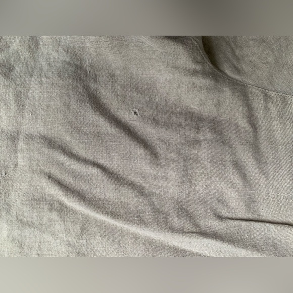 ANN TAYLOR linen Short sleeve button down shirt in tan, size 14 - Picture 5 of 6